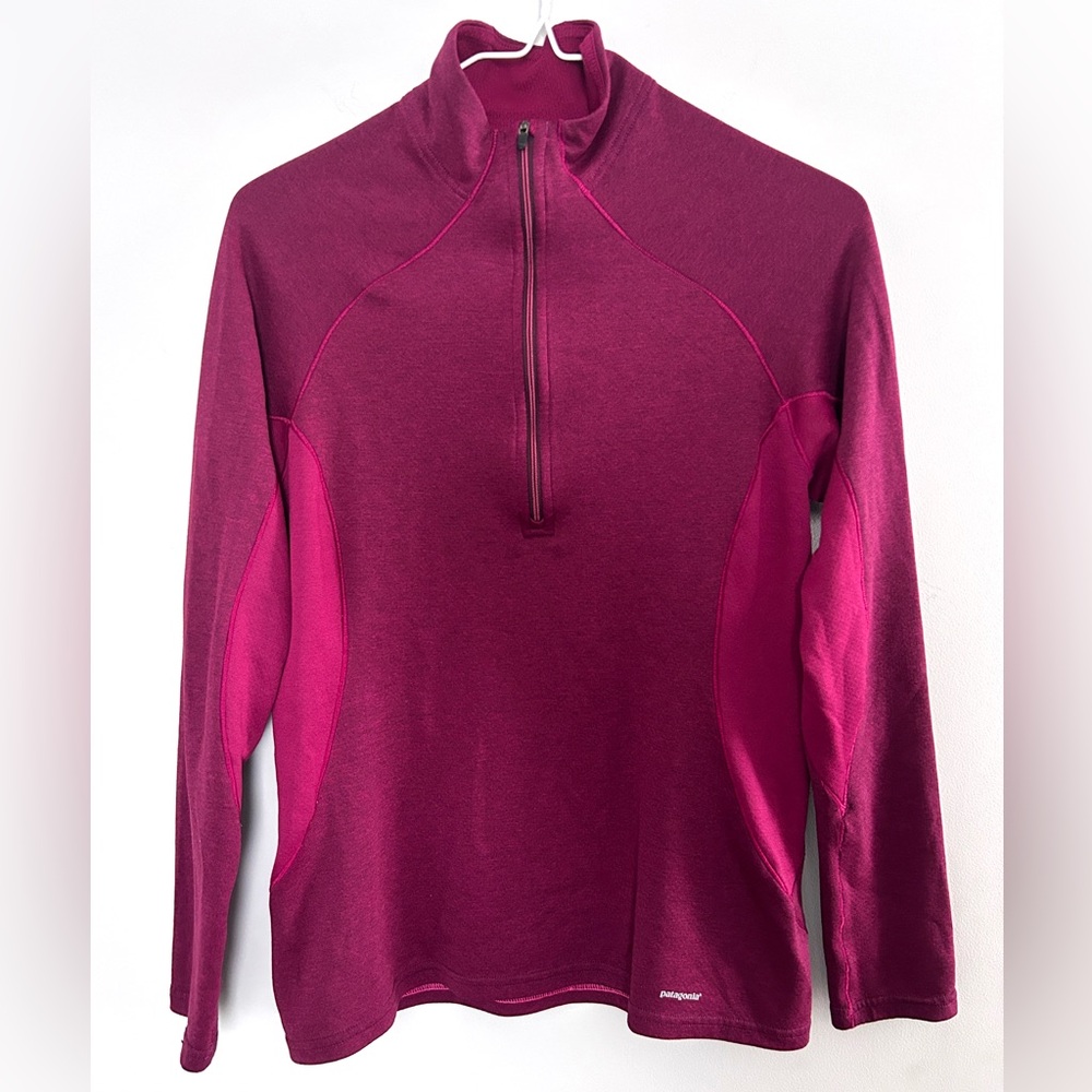 Patagonia Top Womens S Berry Pink Capilene 3 Midweight Base Layer 1/4 Zip